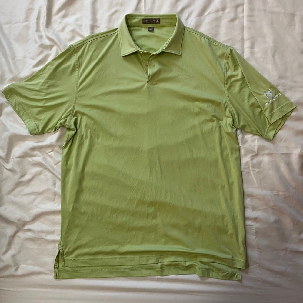 Peter Millar Summer Comfort Golf Polo Shirt River Crest Logo Green